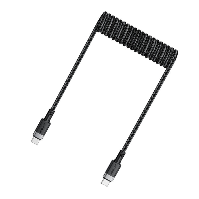 Acefast C14-03 USB-C - USB-C Spring Cable 480Mb/s 3A 1.2m - Black