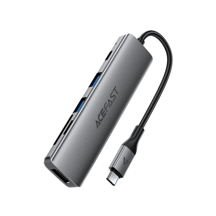 Acefast J18 USB Hub USB-C 6-in-1 HDMI 4K 60Hz PD90W Docking Station - Gray