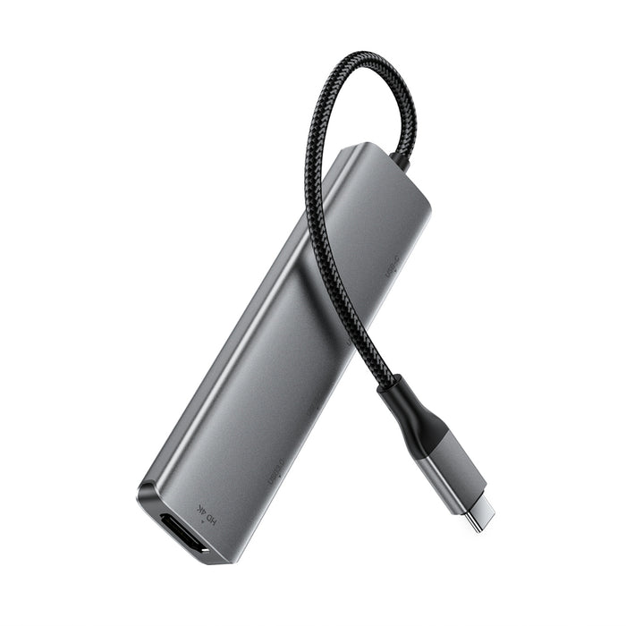 Acefast J16 USB Hub USB-C 5-in-1 HDMI 4K 60Hz PD90W Docking Station - Gray