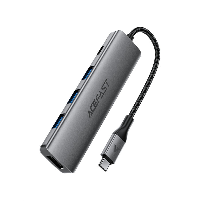 Acefast J16 USB Hub USB-C 5-in-1 HDMI 4K 60Hz PD90W Docking Station - Gray