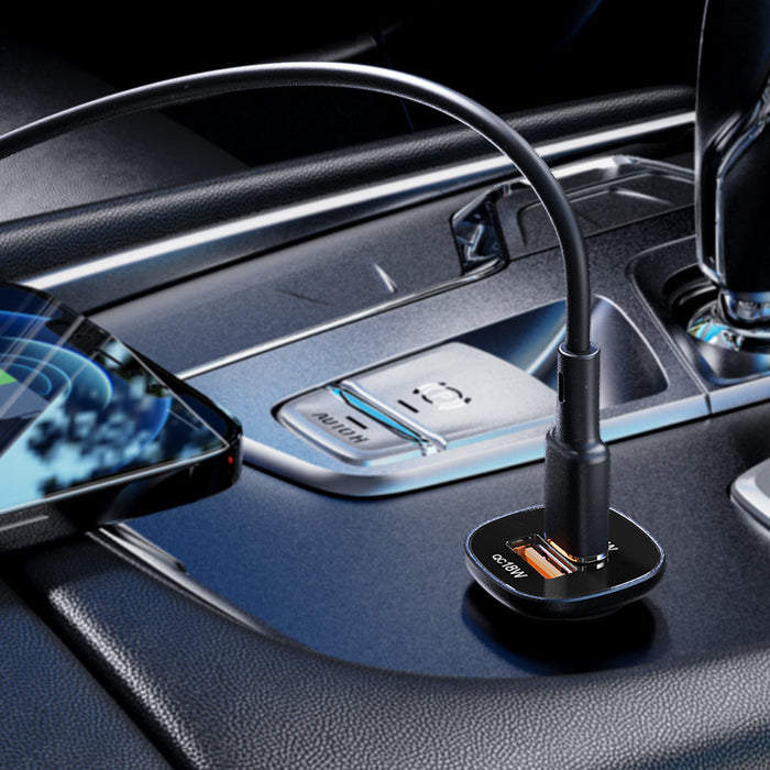 Acefast car charger 38W USB Type C / USB, PPS, Power Delivery, Quick Charge 3.0, AFC, FCP black (B1 black)