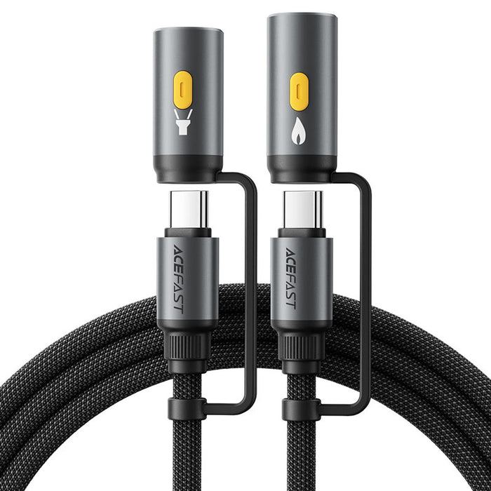 Acefast USB-C Cable with Flashlight and Lighter Adapters, 1.2m
