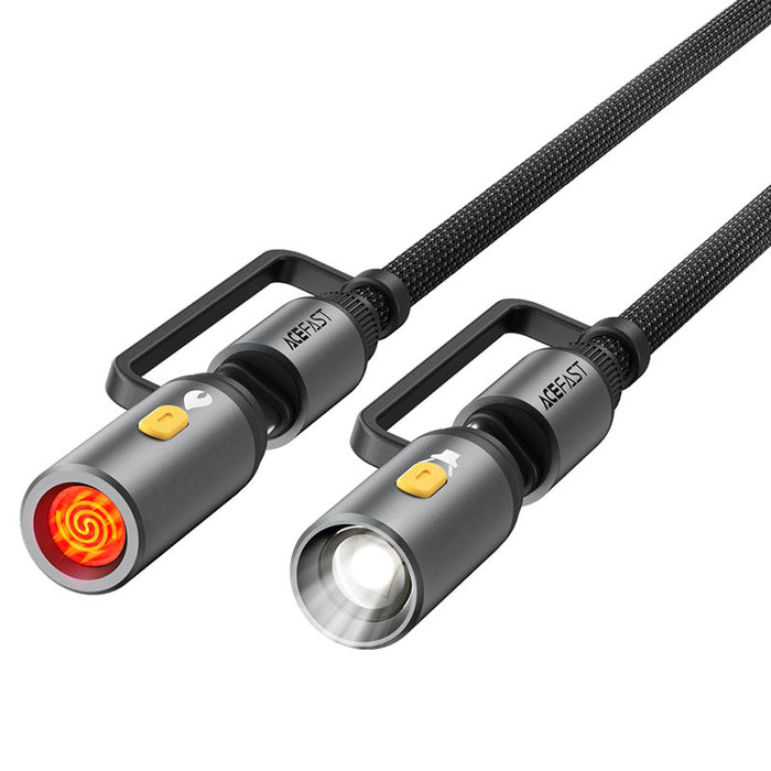 Acefast USB-C Cable with Flashlight and Lighter Adapters, 1.2m
