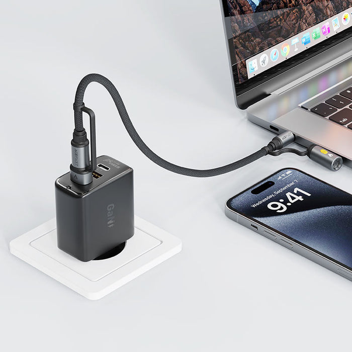 Acefast USB/USB-C to Type-C Cable with Cigarette Lighter Adapter, 1.2m