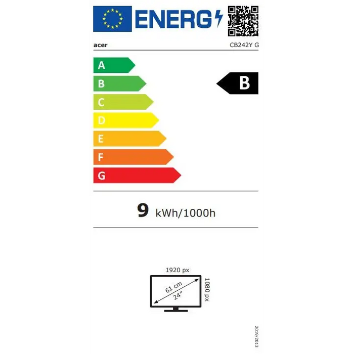 Acer Vero CB242YGbmiprx 23.8’’ FHD(1920x1080)IPS ZeroFrame 120Hz Adaptive Sync 1ms(VRB) 100M:1 250nits VGA HDMI DP
