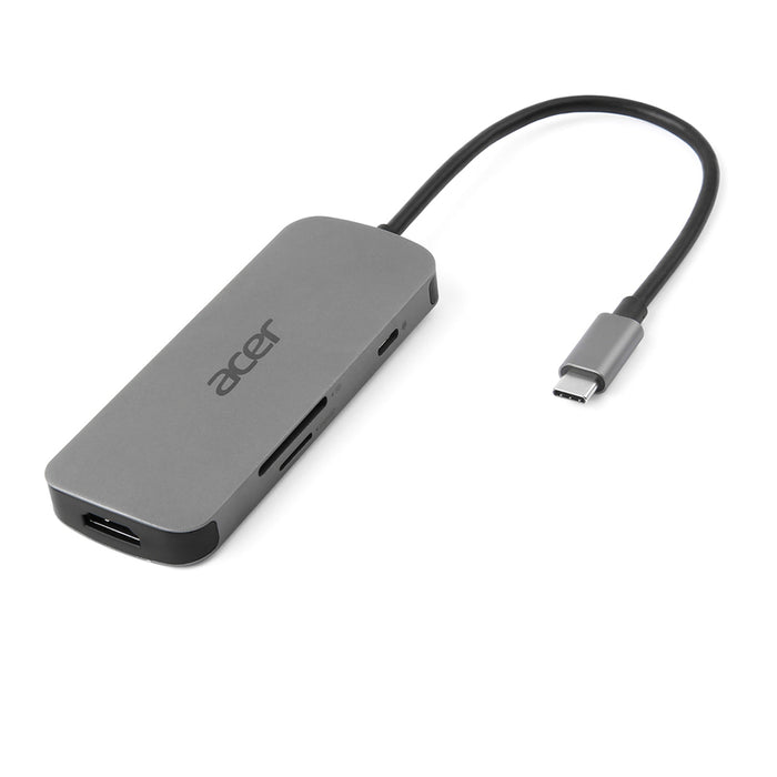 Acer 7in1 Type C dongle: 1 x HDMI, 3 x USB3.2, 1 x SD/TF, 1 x PD, Up to 5Gbps Data transmission speed