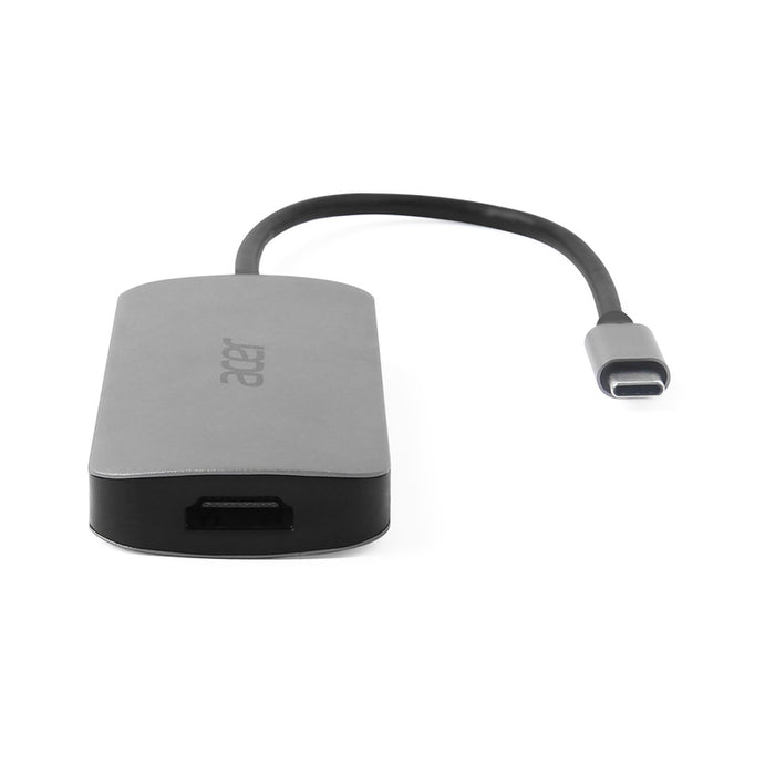 Acer 7in1 Type C dongle: 1 x HDMI, 3 x USB3.2, 1 x SD/TF, 1 x PD, Up to 5Gbps Data transmission speed