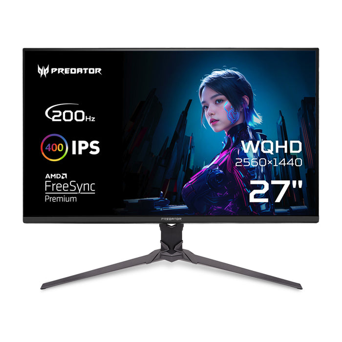 Monitor ACER Predator XB273UX1 UM.HX3EE.111 0.233 mm, 178°/178°, IPS, 27.0 ", 68.6 cm, 2560x1440, 200.00 Hz, 0.50 ms, HDMI, DisplayPort, BLACK