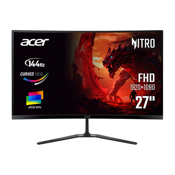 Monitor ACER Nitro ED270P0bmipx UM.HE0EE.005 0.311 mm, 178°/178°, VA, 27.0 ", 68.6 cm, 1920x1080, 144.00 Hz, 1.00 ms, HDMI, DisplayPort, BLACK