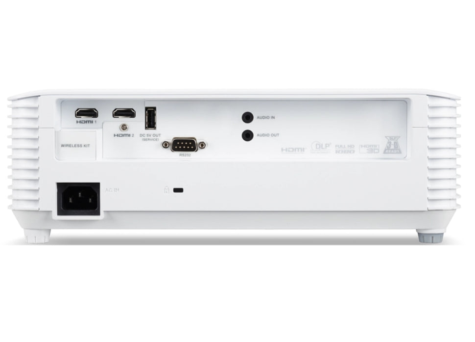Acer Projector X1528Ki, DLP, FHD (1920x1080), 5200 ANSI Lumens, 17 000:1, 1.1x, 3D ready, HDMI 1.4x2, USB 2.0 (Type A), DC Out (5V/1.5A, USB-A), RS232, RGB, Speaker 3W, Wireless dongle included, 2.9Kg, 2Y, White