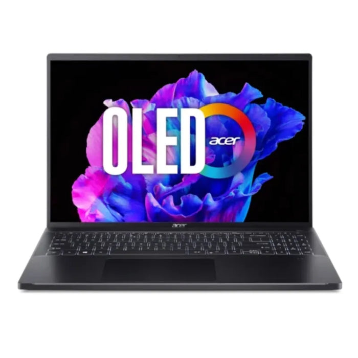 Acer Swift Go 16 Pro, SFG16-71-74R0, Intel Core i7-13620H (up to 4.9GHz, 24MB), 16" CineCrystal 3,2K OLED 120Hz, 16 GB LPDDR5 RAM OB, SSD 1000GB PCIe Gen4, Intel UHD, WIFI6E+BT 5.2, Micro SD, FPR, No Cyrilic, QHD Cam, Win 11 Home 64 bit, Ice Black