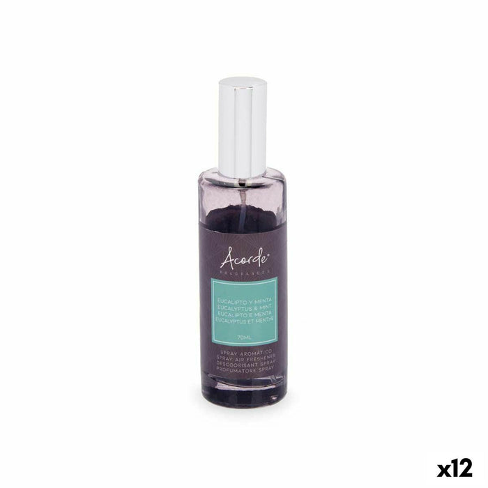 Air Freshener Spray Acorde Eucalyptus Mint 70 ml (12 Units)