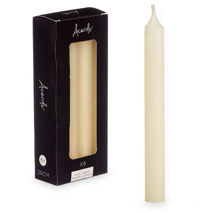 Candle Set Acorde Cream 2 x 2 x 20 cm 8,5 x 21 x 4,5 cm (12 Units)