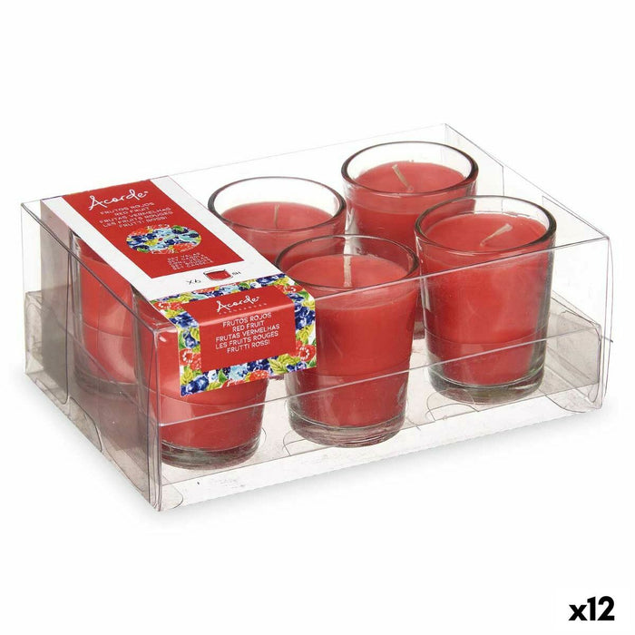 Scented Candle Set Acorde Red fruits Glass (12 Units)