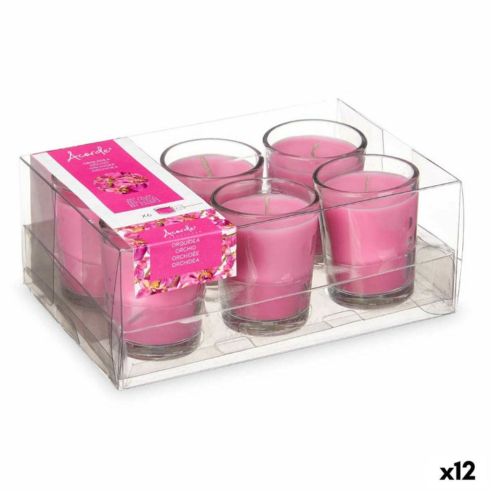 Scented Candle Set Acorde Orchid Glass (12 Units)