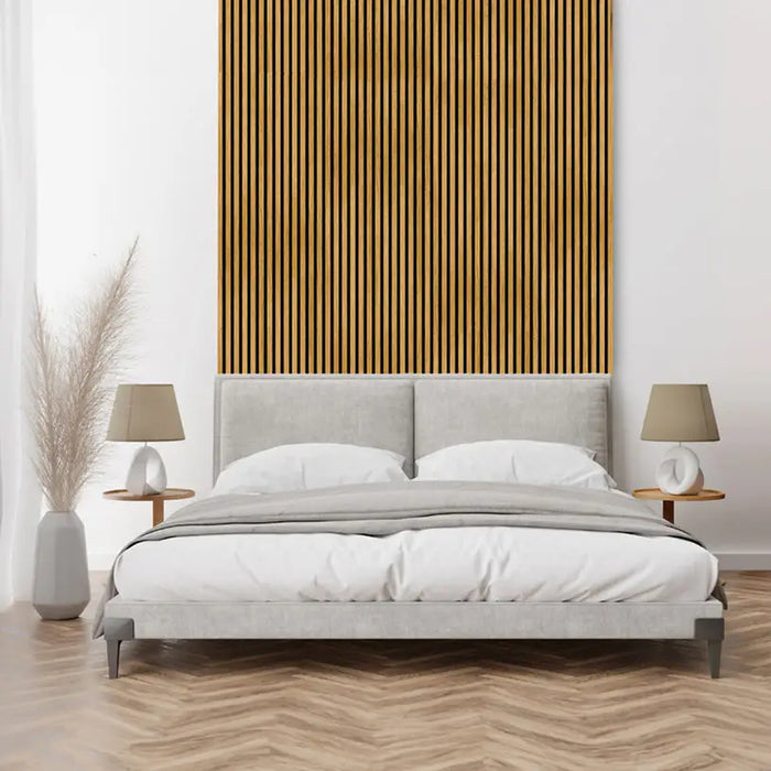 ACOUSTIC PANEL WITH DECORATIVE FOIL NEUHOFER LIGHT OAK 267X57X1.9 CM - Стенни панели<<<Стенни и таванни панели<<<Подови