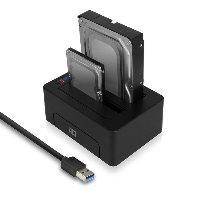 ACT Docking Station AC1504, USB 3.1 Gen1 for 3.5"/2.5" HDD/SSD black