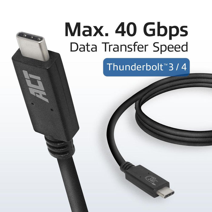 Cable ACT USB-C - USB-C, 0.8 m / USB4, 40Gbps, 240W, certified USB-IF