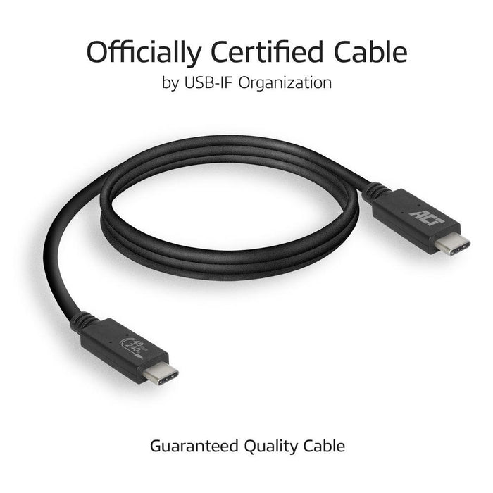Cable ACT USB-C - USB-C, 0.8 m / USB4, 40Gbps, 240W, certified USB-IF