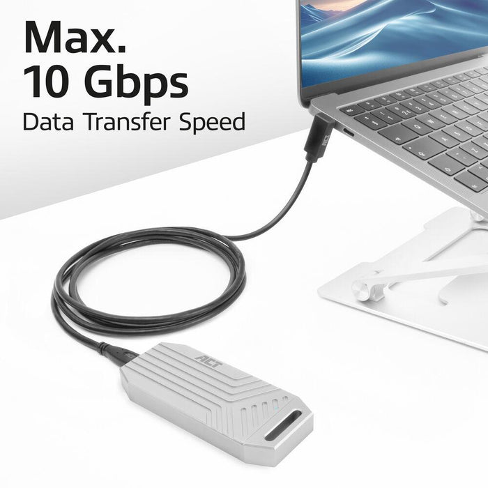 ACT Cable USB-C - USB-C, 10Gbps, 60W, 1 m, connectors - 1 x straight and 1 x 90° up/down angled