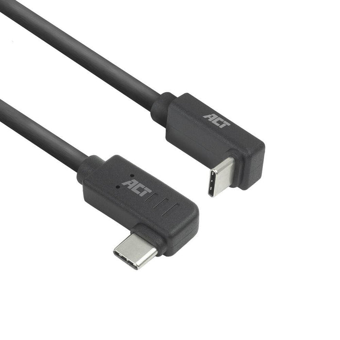 ACT Cable USB-C - USB-C, 10Gbps, 60W, 1 m, connectors 90° left/right, up/down angled