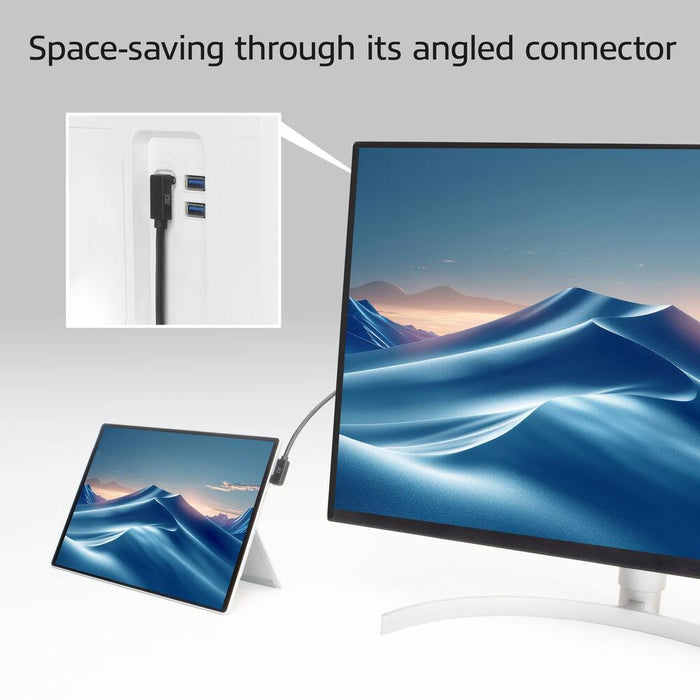 ACT Cable USB-C - USB-C, 10Gbps, 60W, 1 m, connectors 90° left/right, up/down angled