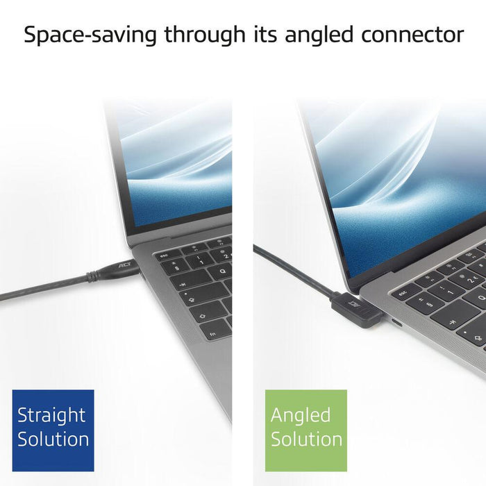 ACT Cable USB-C - USB-C, 10Gbps, 60W, 1 m, connectors 90° left/right, up/down angled