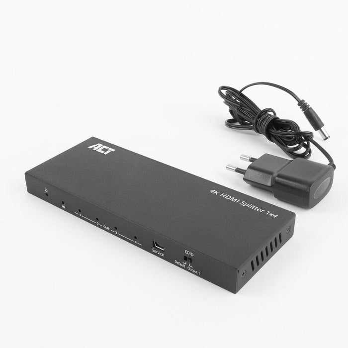 ACT HDMI Splitter AC7832 4K HDMI splitter, 1 input, 4 HDMI outputs
