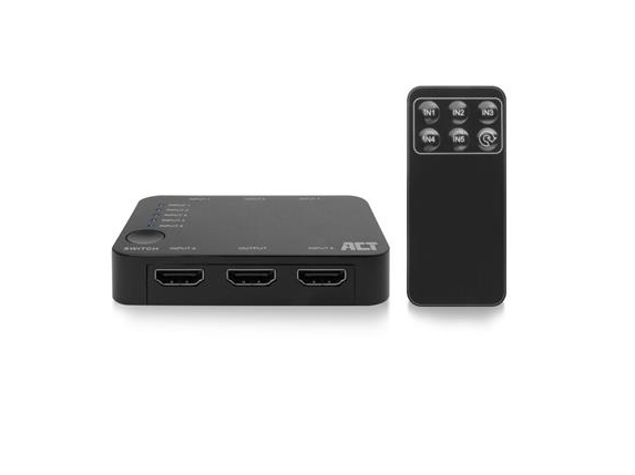 HDMI switch ACT AC7841, 5/1, 3D, 4K@60Hz, Black