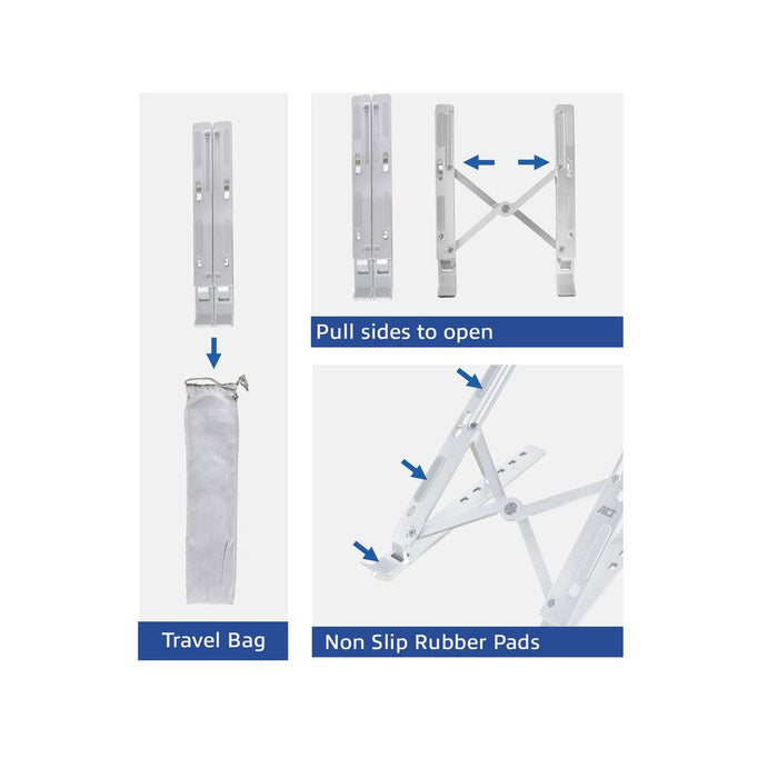 Folding aluminum laptop stand ACT AC8120, 6 positions