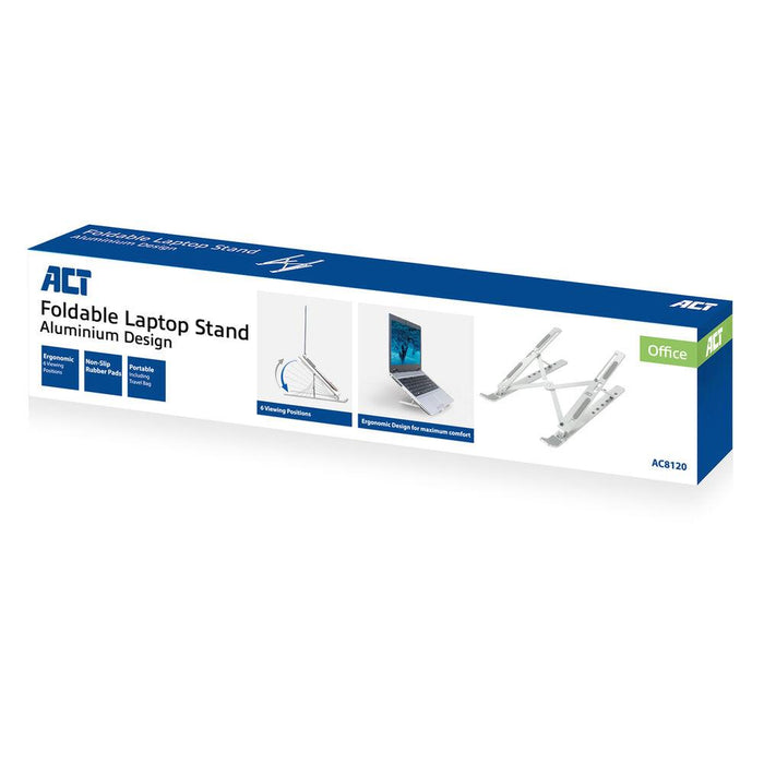 Folding aluminum laptop stand ACT AC8120, 6 positions