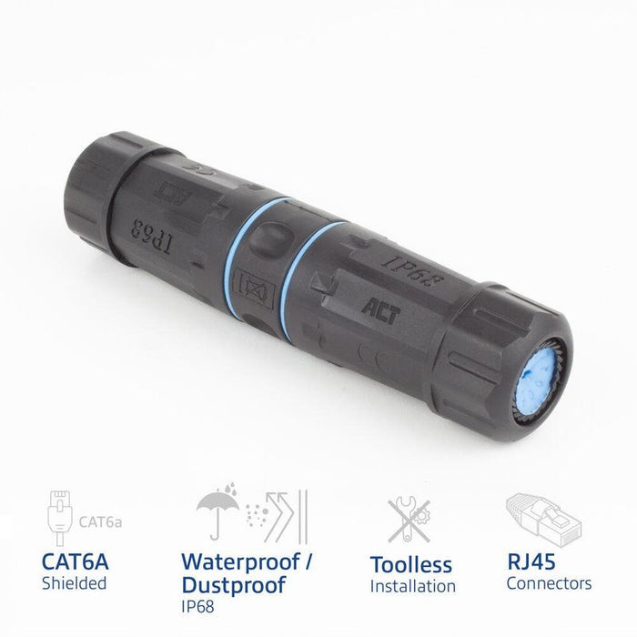 Network connector ACT CAT6A, Outdoor IP68, CAT-6, 1 Gbit/s