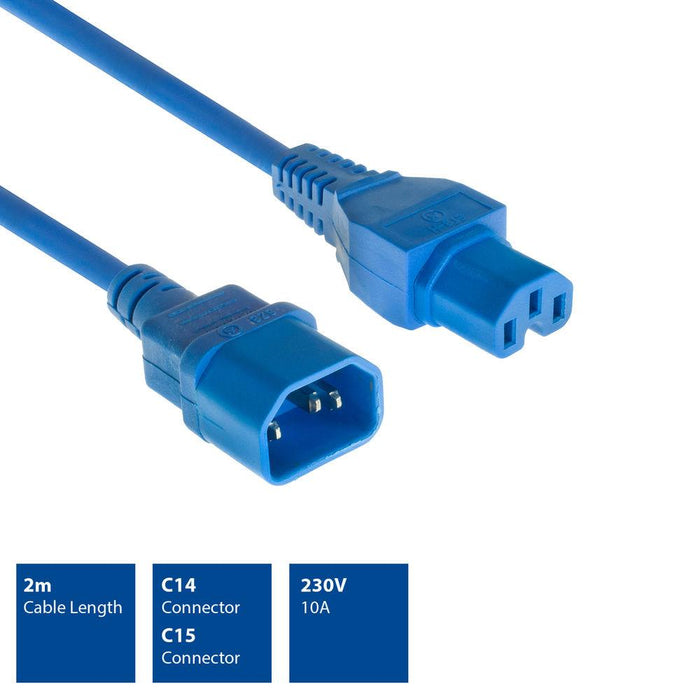 Power cable ACT, C14 - C15, 2m, Blue