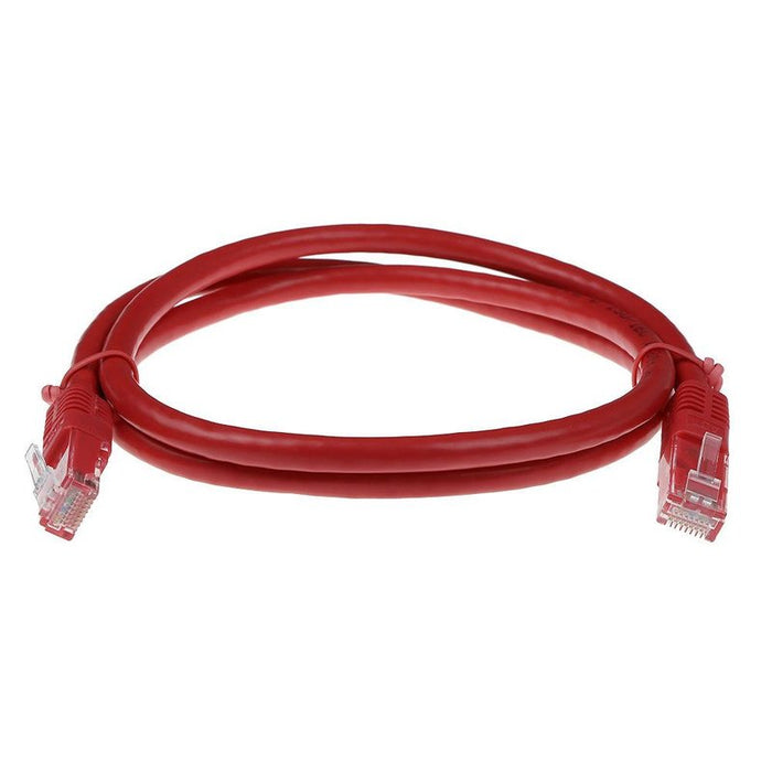 Network patch cable ACT U/UTP, CAT 6, RJ-45 - RJ-45, 3 m, Copper conductors, Red, Bulk packaging