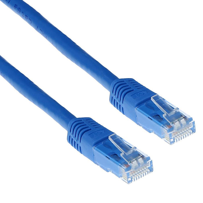 Network patch cable ACT U/UTP, CAT 6, RJ-45 - RJ-45, 3.0 m, Copper conductors, Blue, Bulk packaging