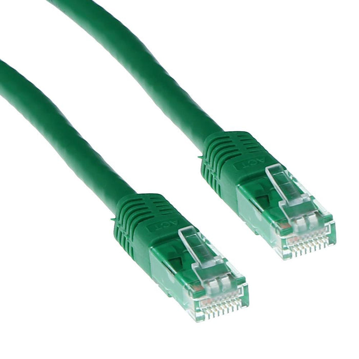 Network patch cable ACT U/UTP, CAT 6, RJ-45 - RJ-45, 5.0 m, Copper wires, Green, Bulk packaging