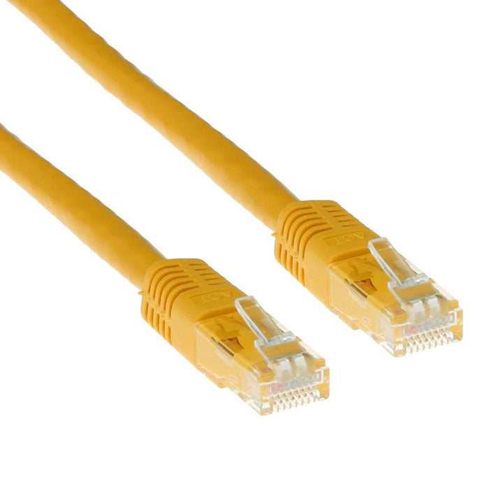 Network patch cable ACT U/UTP, CAT 6, RJ-45 - RJ-45, 1.5 m, Copper wires, Yellow, Bulk packaging