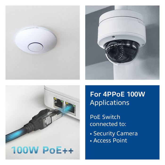 Network patch cable ACT S/FTP, CAT6A IDC 4PPoE/PoE++100W LZSH, 1.5 m