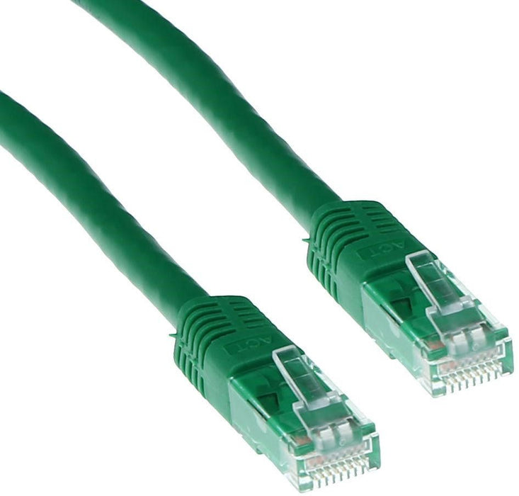 Network patch cable ACT U/UTP, CAT 6, RJ-45 - RJ-45, 1.5 m, Copper conductors, Green, Bulk packaging