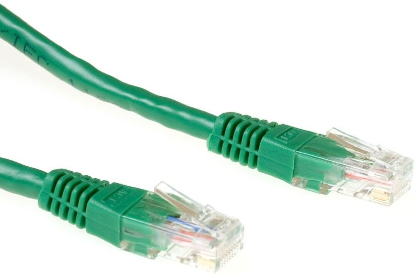 Network patch cable ACT U/UTP, CAT 6, RJ-45 - RJ-45, 5.0 m, Copper wires, Green, Bulk packaging