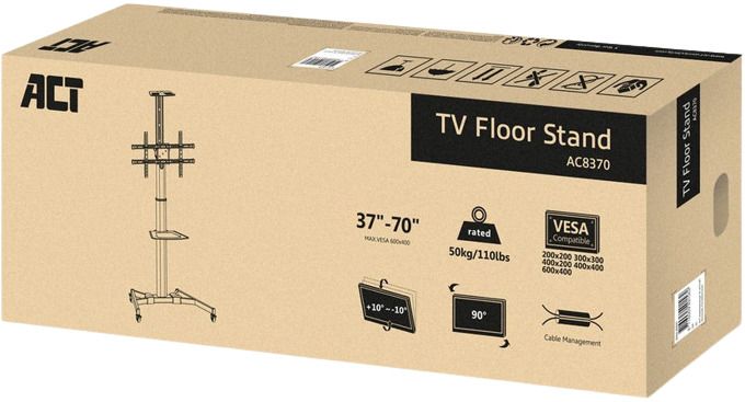 Mobile stand, 37"-70", For floor, ACT AC8370