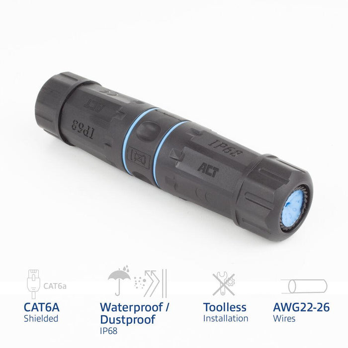 Network connector ACT CAT6A, Outdoor IP68, CAT-6, 1 Gbit/s