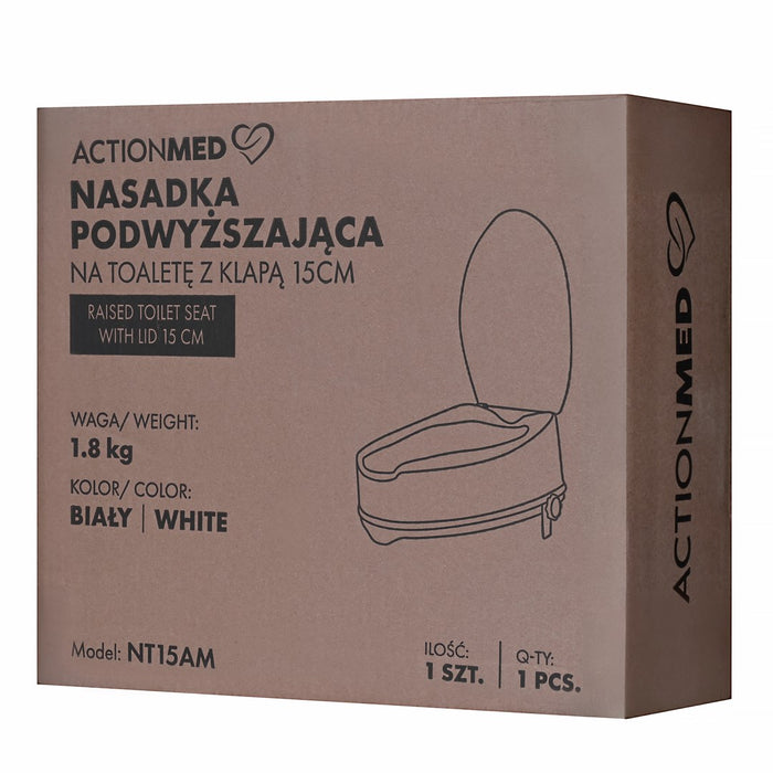 Toilet seat elevation cap with flap 15cm