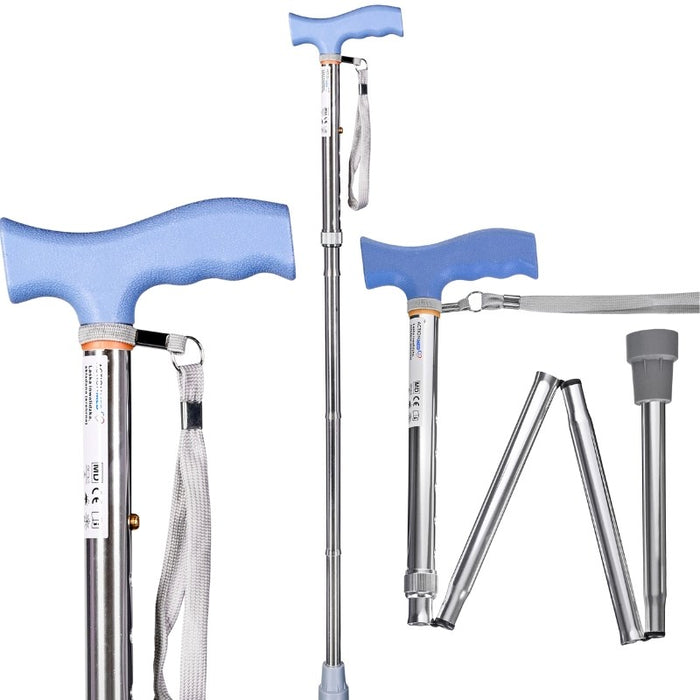 Folding walking stick ACTIONMED silver