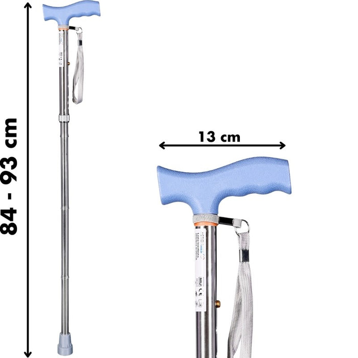 Folding walking stick ACTIONMED silver