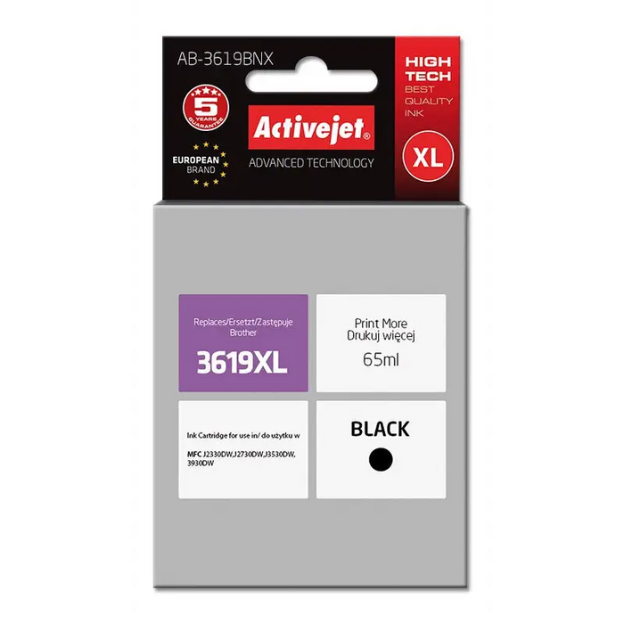 Activejet AB-3619BNX ink (replacement for Brother LC3619Bk XL; Supreme; 65 ml; black) - For Brother printers (without
