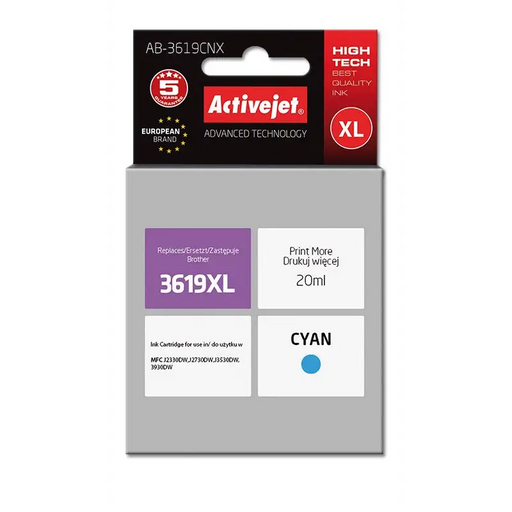 Activejet AB-3619CNX ink (replacement for Brother LC3619C XL; Supreme; 20 ml; cyan) - For Brother printers (without