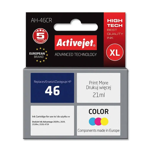 Activejet AH-46CR ink (replacement for HP 46 CZ638AA; Premium; 21 ml; color) - For HP printers (with