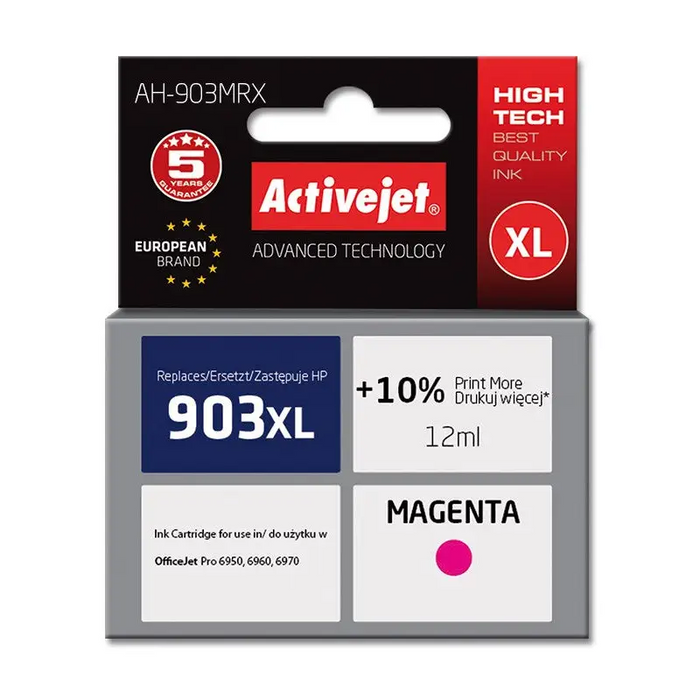 Activejet AH-903MRX ink (replacement for HP 903XL T6M07AE; Premium; 12 ml; magenta) - For HP printers (without