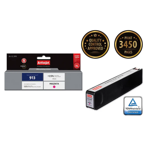 Activejet AH-913MR ink (replacement for HP 913 F6T78AE; Premium; 45 ml; magenta) - For HP printers (without